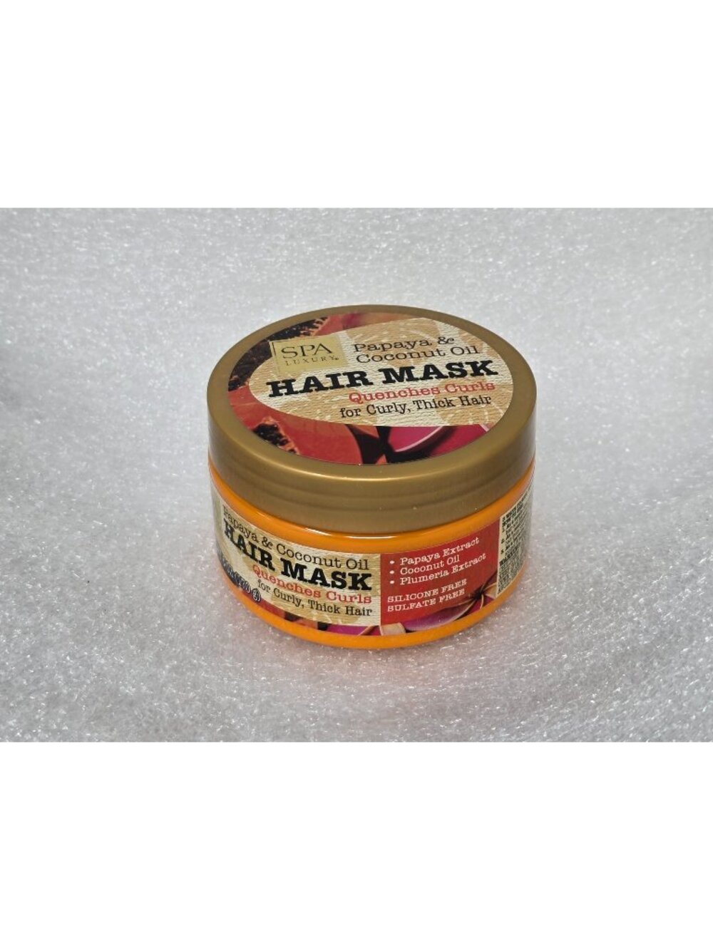 Spa Luxury Papaya & Coconut Oil Hair Mask 6 Oz For Curly Thick Hair